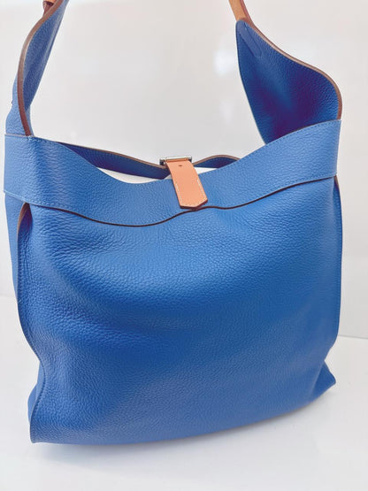 BLUE TAURILLON CLEMENCE LEATHER MARWARI PM BAG
