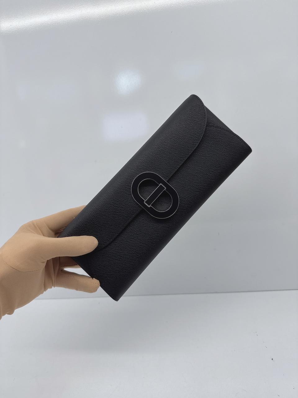 BLACK EPSOM LEATHER CHAINE D' ANCRE MAILLON TO GO WALLET