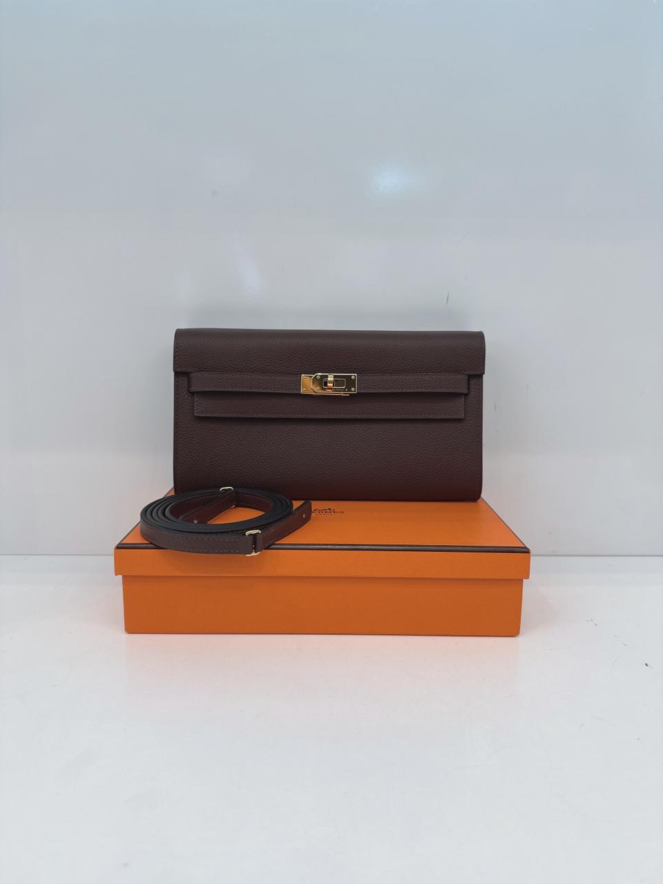 MOKA KELLY TO GO WALLET EVERCOLOR CALFSKIN LEATHER HOLD HARDWARE
