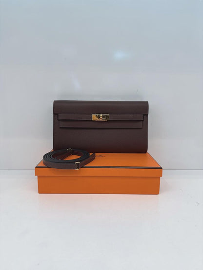 MOKA KELLY TO GO WALLET EVERCOLOR CALFSKIN LEATHER HOLD HARDWARE