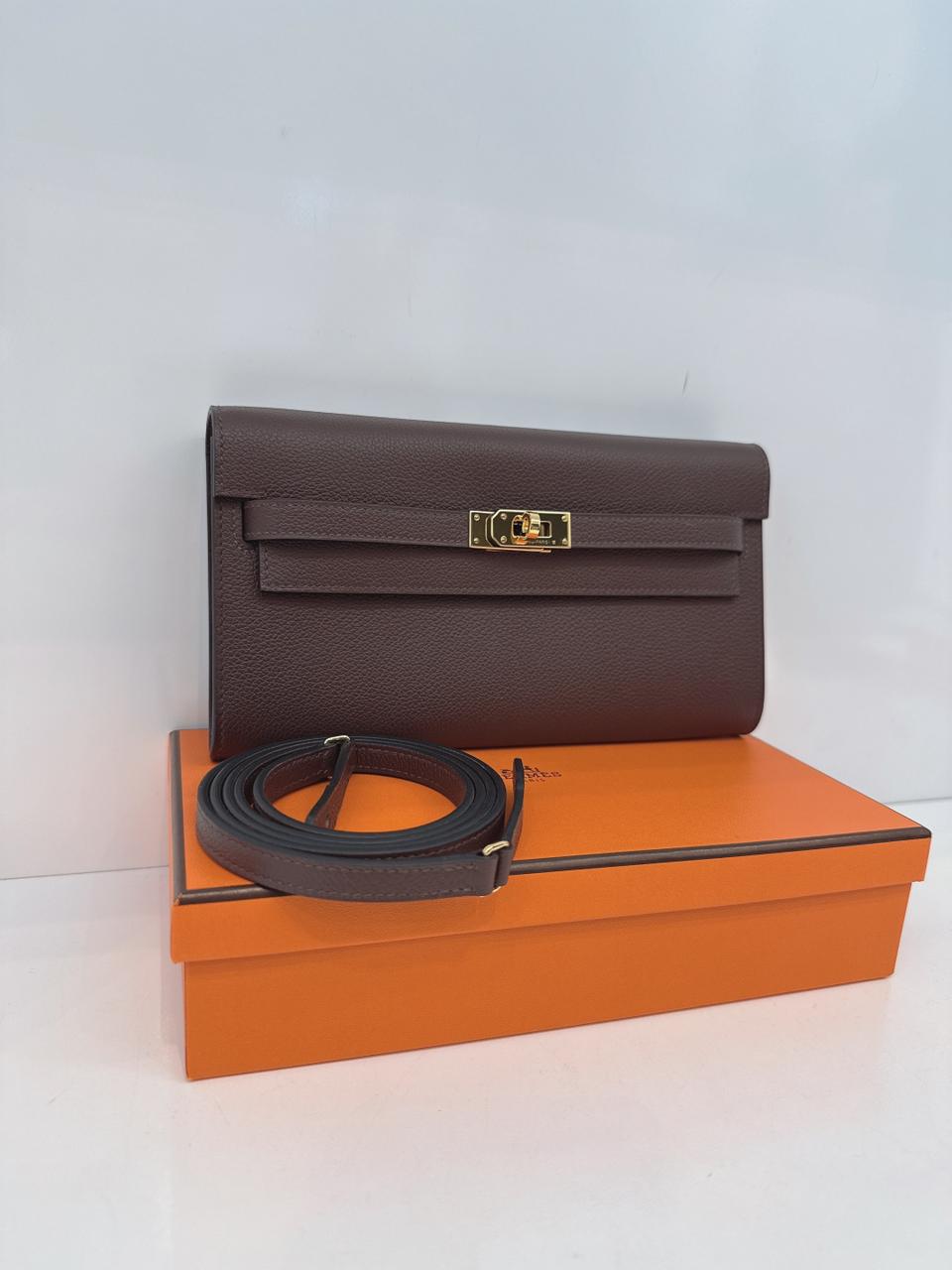 MOKA KELLY TO GO WALLET EVERCOLOR CALFSKIN LEATHER HOLD HARDWARE