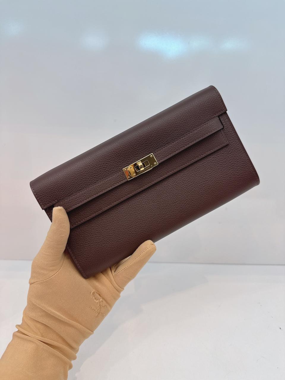 MOKA KELLY TO GO WALLET EVERCOLOR CALFSKIN LEATHER HOLD HARDWARE
