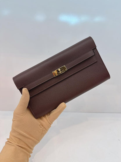 MOKA KELLY TO GO WALLET EVERCOLOR CALFSKIN LEATHER HOLD HARDWARE