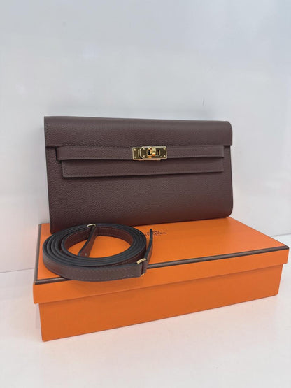 MOKA KELLY TO GO WALLET EVERCOLOR CALFSKIN LEATHER HOLD HARDWARE