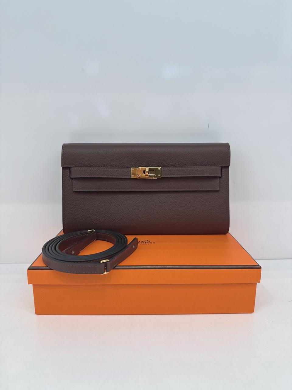 MOKA KELLY TO GO WALLET EVERCOLOR CALFSKIN LEATHER HOLD HARDWARE