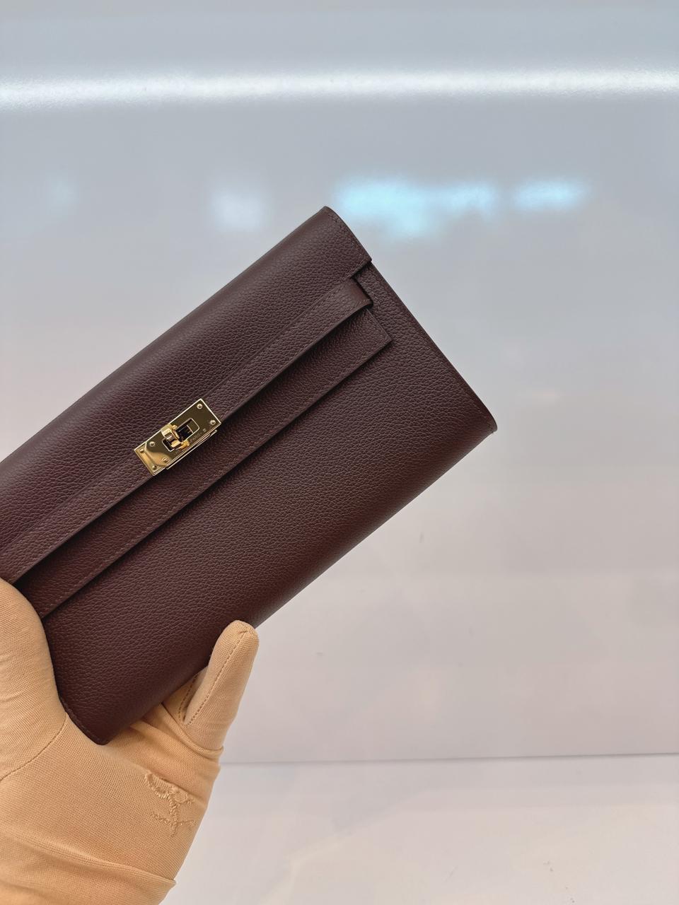 MOKA KELLY TO GO WALLET EVERCOLOR CALFSKIN LEATHER HOLD HARDWARE
