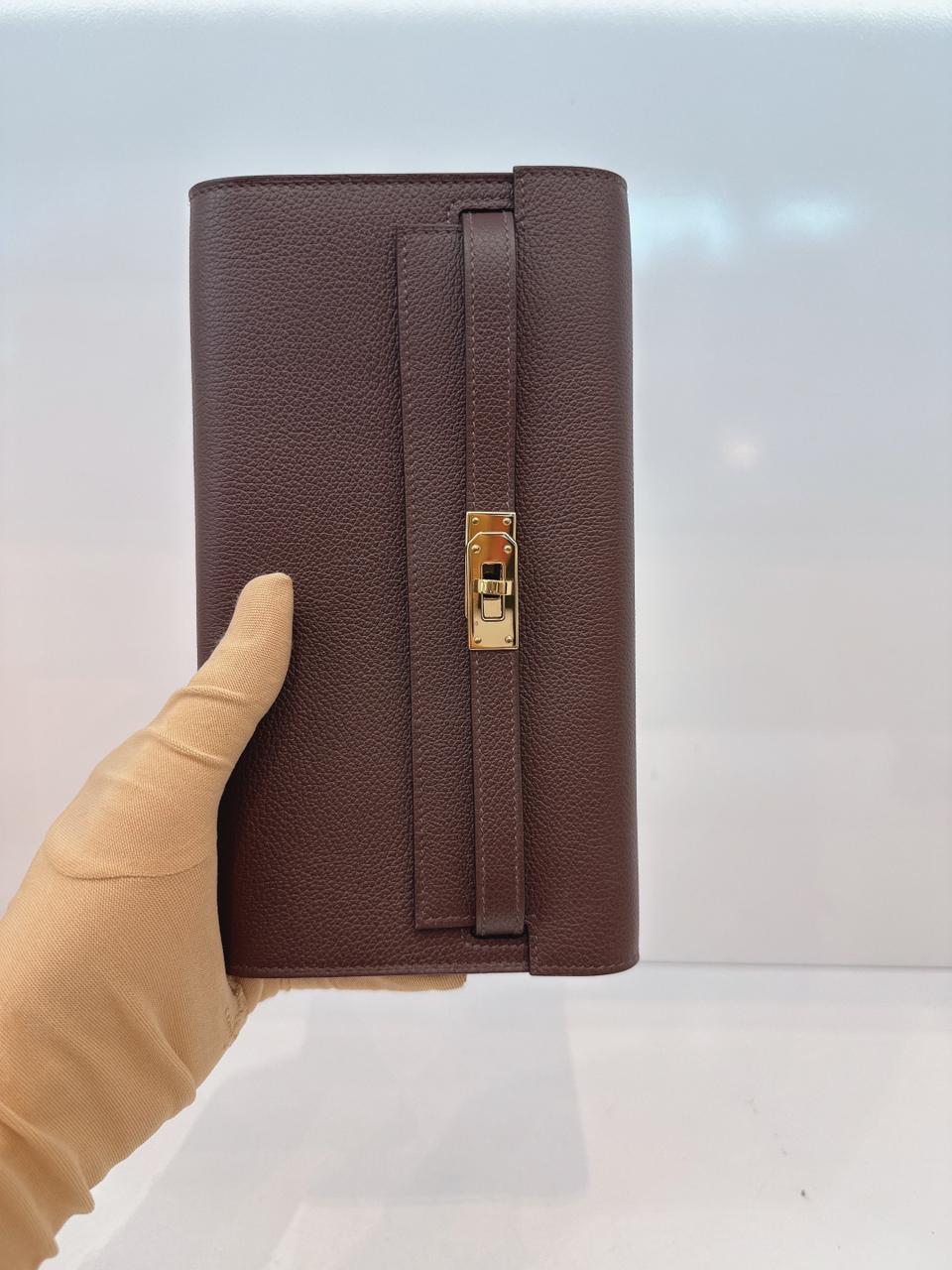 MOKA KELLY TO GO WALLET EVERCOLOR CALFSKIN LEATHER HOLD HARDWARE