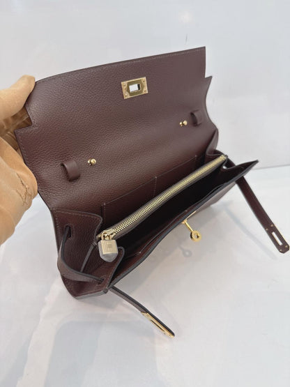 MOKA KELLY TO GO WALLET EVERCOLOR CALFSKIN LEATHER HOLD HARDWARE