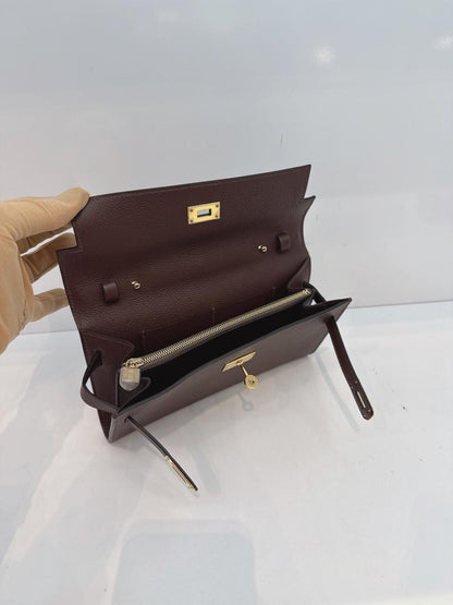 MOKA KELLY TO GO WALLET EVERCOLOR CALFSKIN LEATHER HOLD HARDWARE