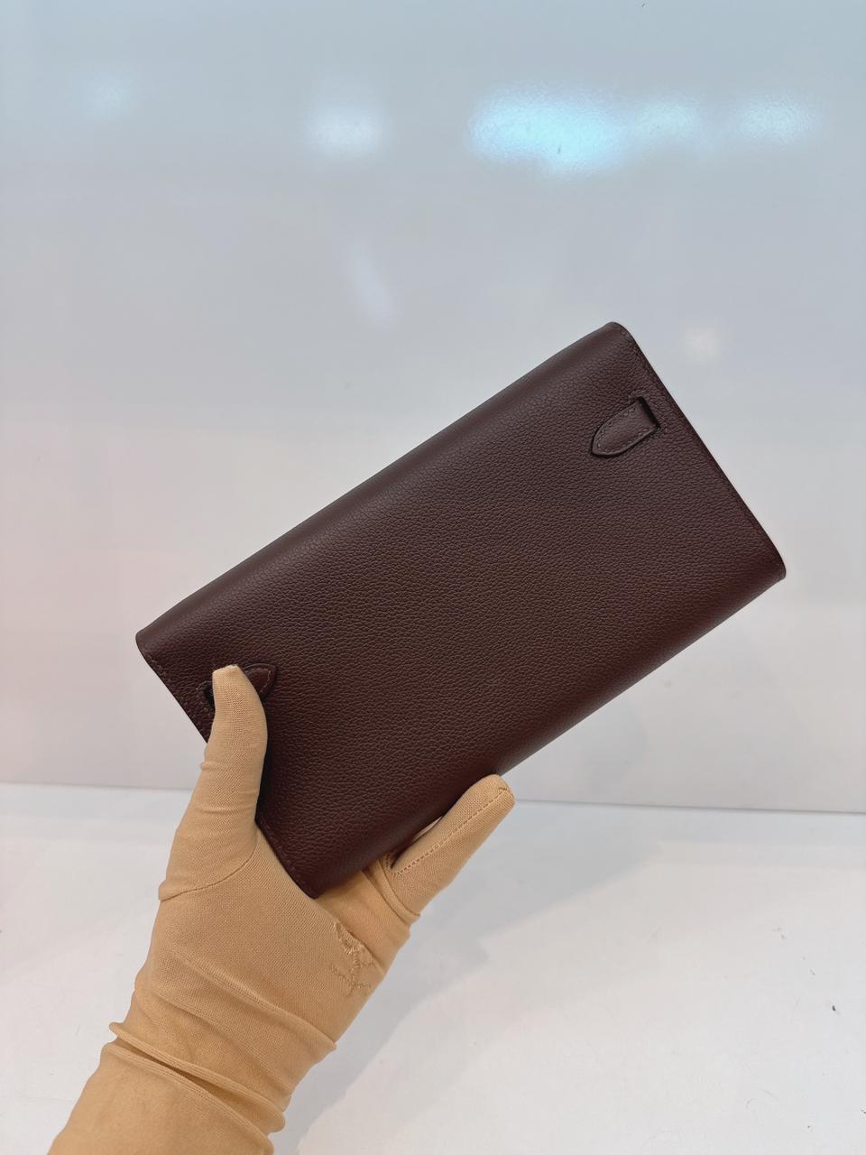 MOKA KELLY TO GO WALLET EVERCOLOR CALFSKIN LEATHER HOLD HARDWARE
