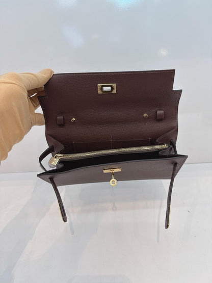 MOKA KELLY TO GO WALLET EVERCOLOR CALFSKIN LEATHER HOLD HARDWARE