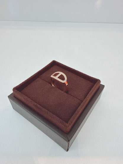 ROSE GOLD DIAMOND CHAINE D'ANCRE CONOUR RING, MEDIUM MODEL 52