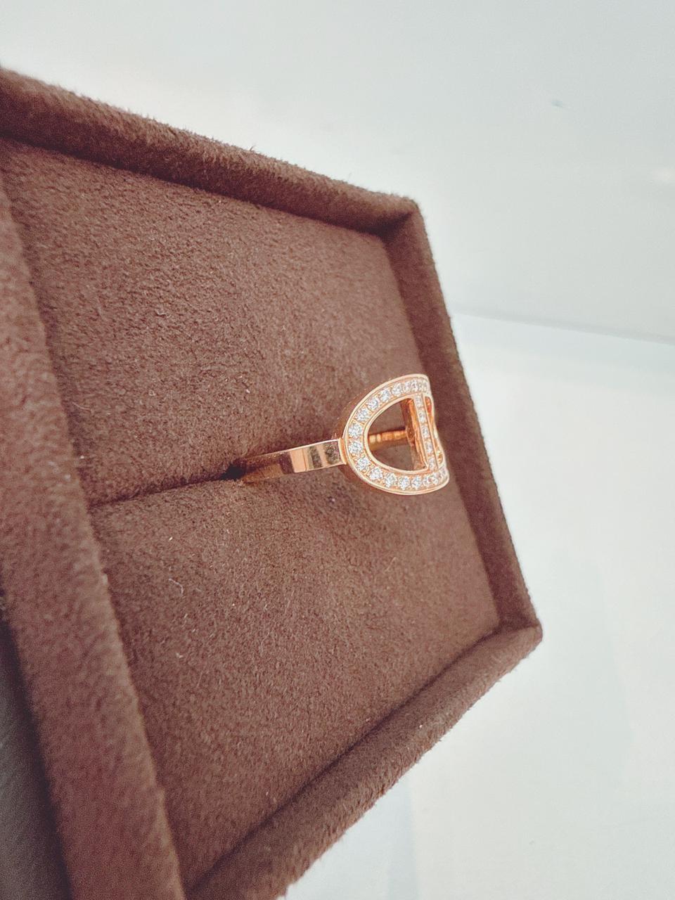 ROSE GOLD DIAMOND CHAINE D'ANCRE CONOUR RING, MEDIUM MODEL 52