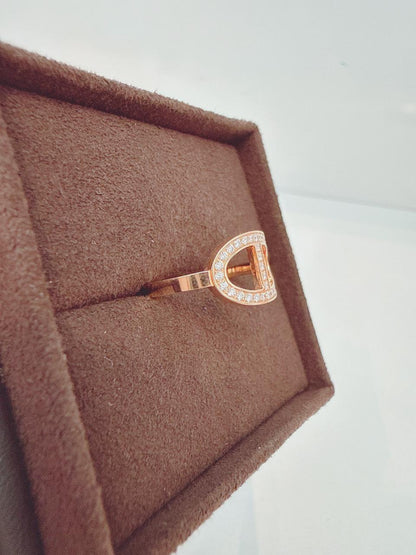 ROSE GOLD DIAMOND CHAINE D'ANCRE CONOUR RING, MEDIUM MODEL 52