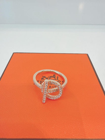 ROSE GOLD FULL DIAMONDS EXCHAPPEE HERMES RING, SMALL MODEL 54