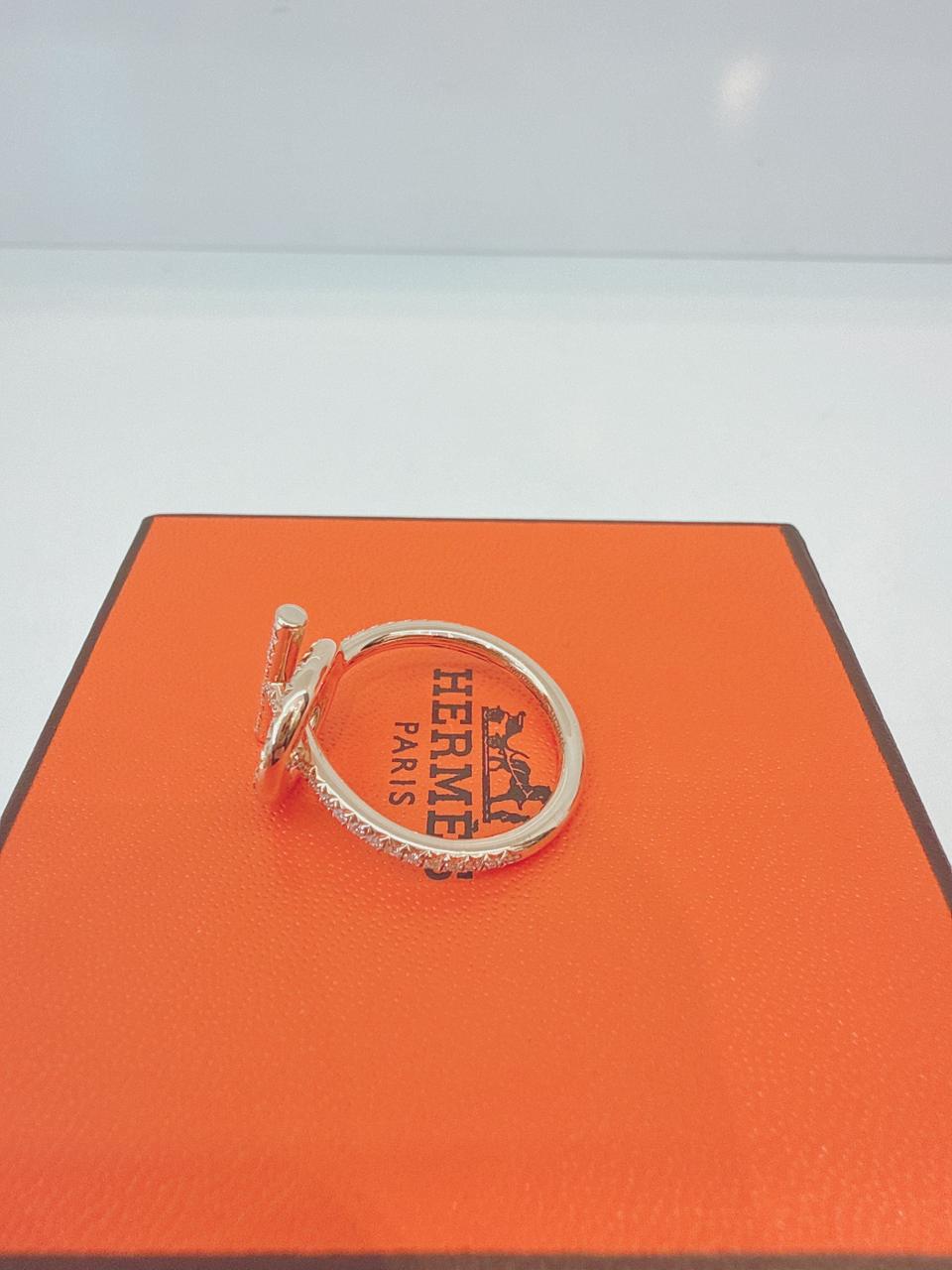 ROSE GOLD FULL DIAMONDS EXCHAPPEE HERMES RING, SMALL MODEL 54