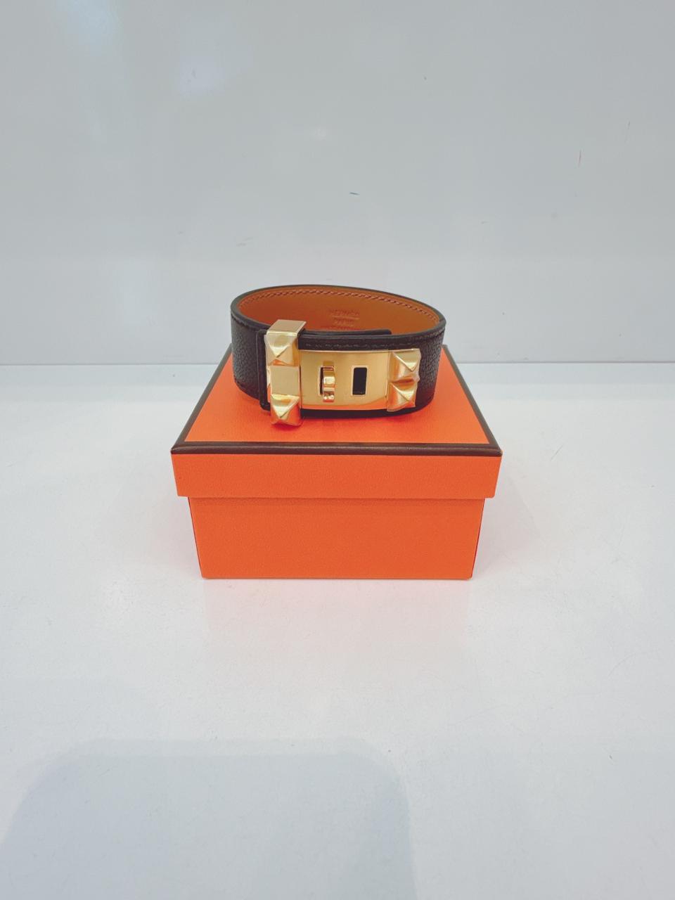 BLACK COLLIER DE CHIEN 24 BRACELET YELLOW GOLD PLATED