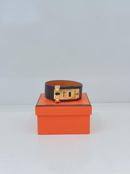 BLACK COLLIER DE CHIEN 24 BRACELET YELLOW GOLD PLATED