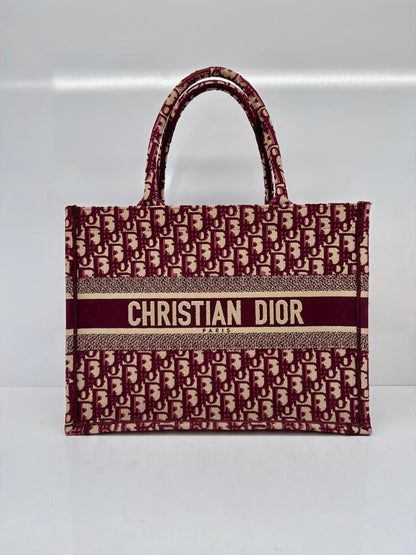 BURGUNDY OBLIQUE MEDIUM BOOK TOTE