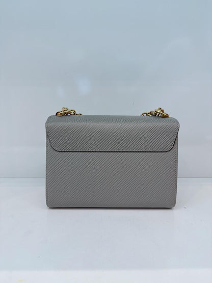GREY EPI LATHER TWIST MM BAG GOLD HARDWARE
