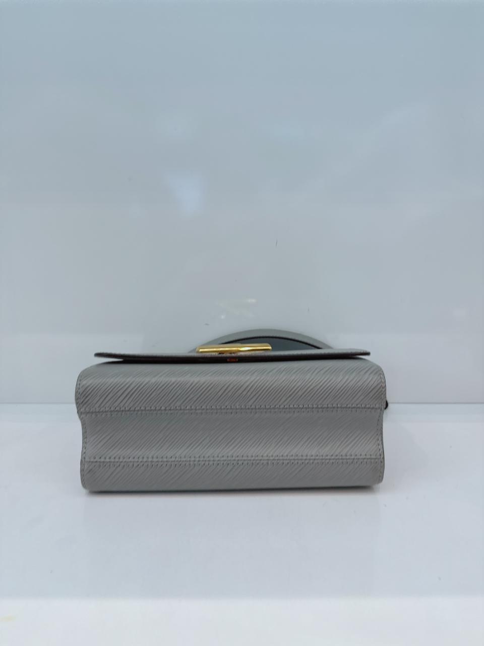 GREY EPI LATHER TWIST MM BAG GOLD HARDWARE