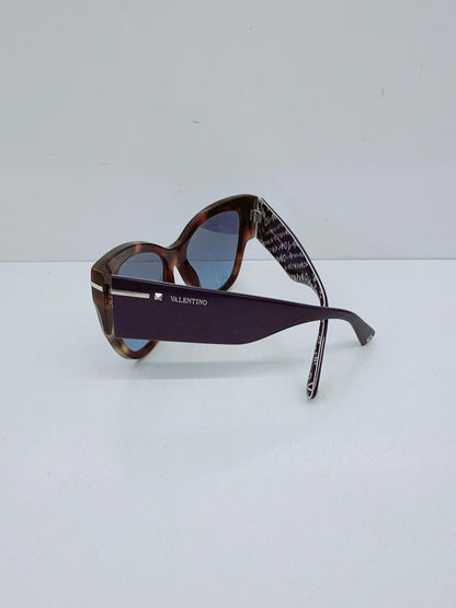 HAVANA BLUE CAT-EYE SUNGLASSES