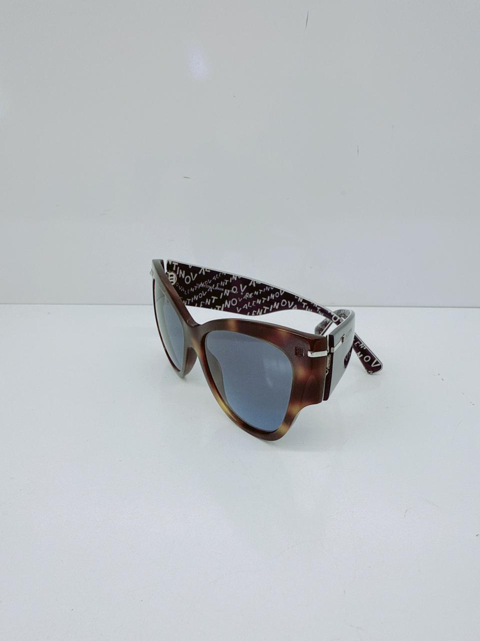 HAVANA BLUE CAT-EYE SUNGLASSES