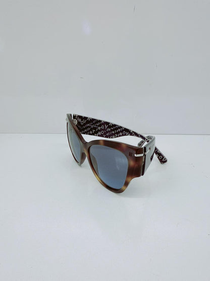 HAVANA BLUE CAT-EYE SUNGLASSES
