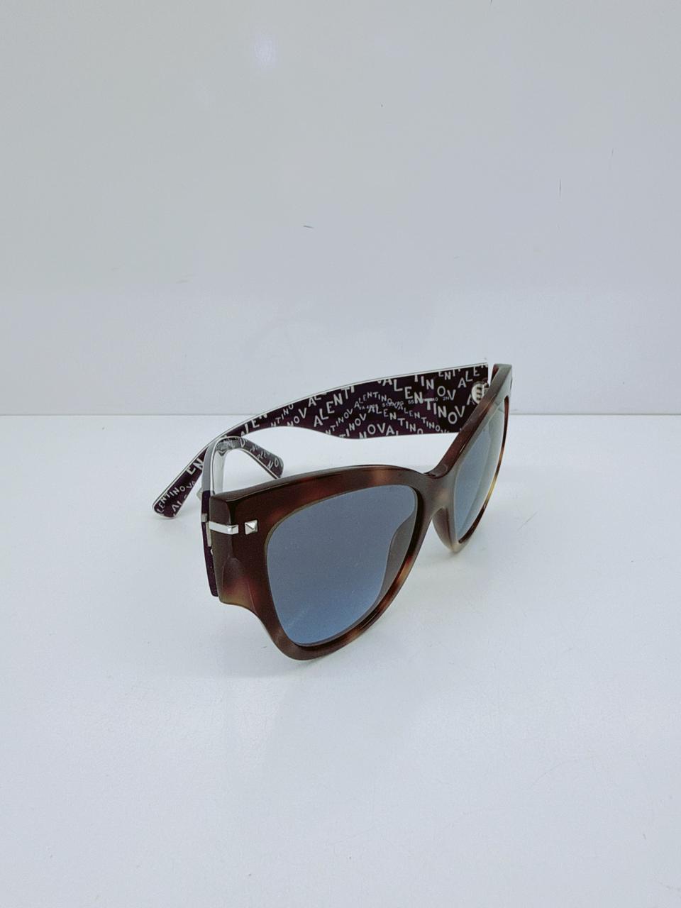 HAVANA BLUE CAT-EYE SUNGLASSES