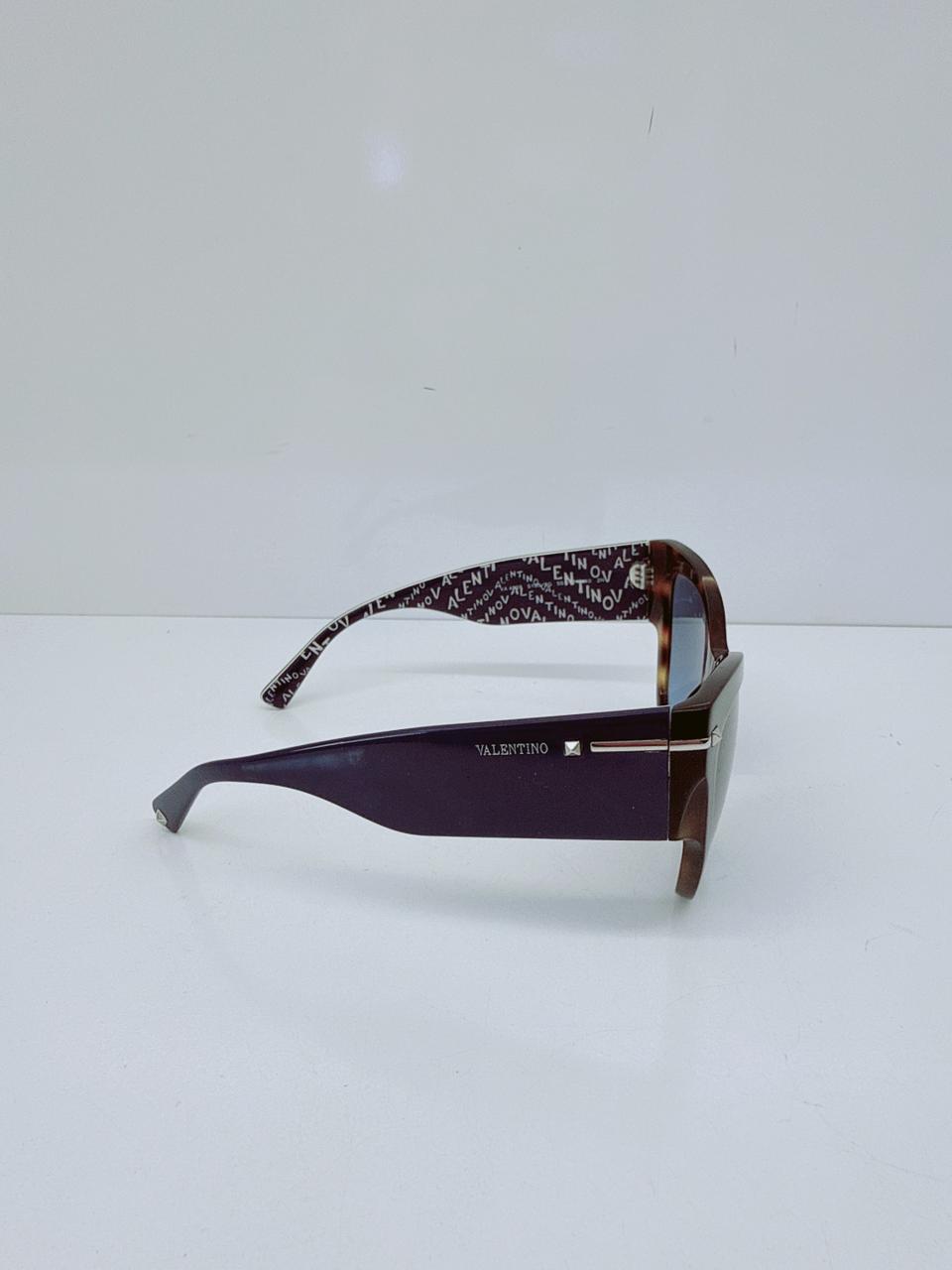 HAVANA BLUE CAT-EYE SUNGLASSES