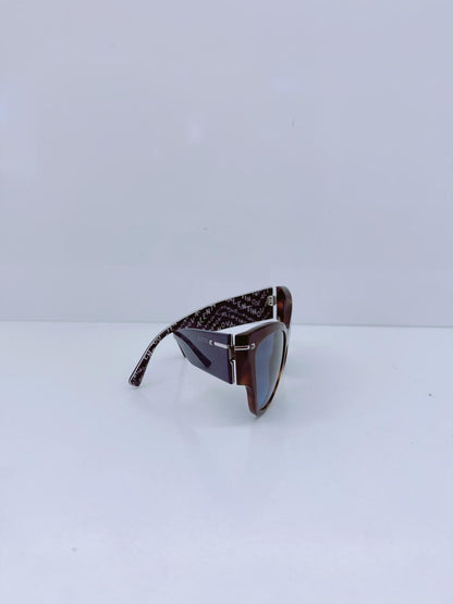 HAVANA BLUE CAT-EYE SUNGLASSES