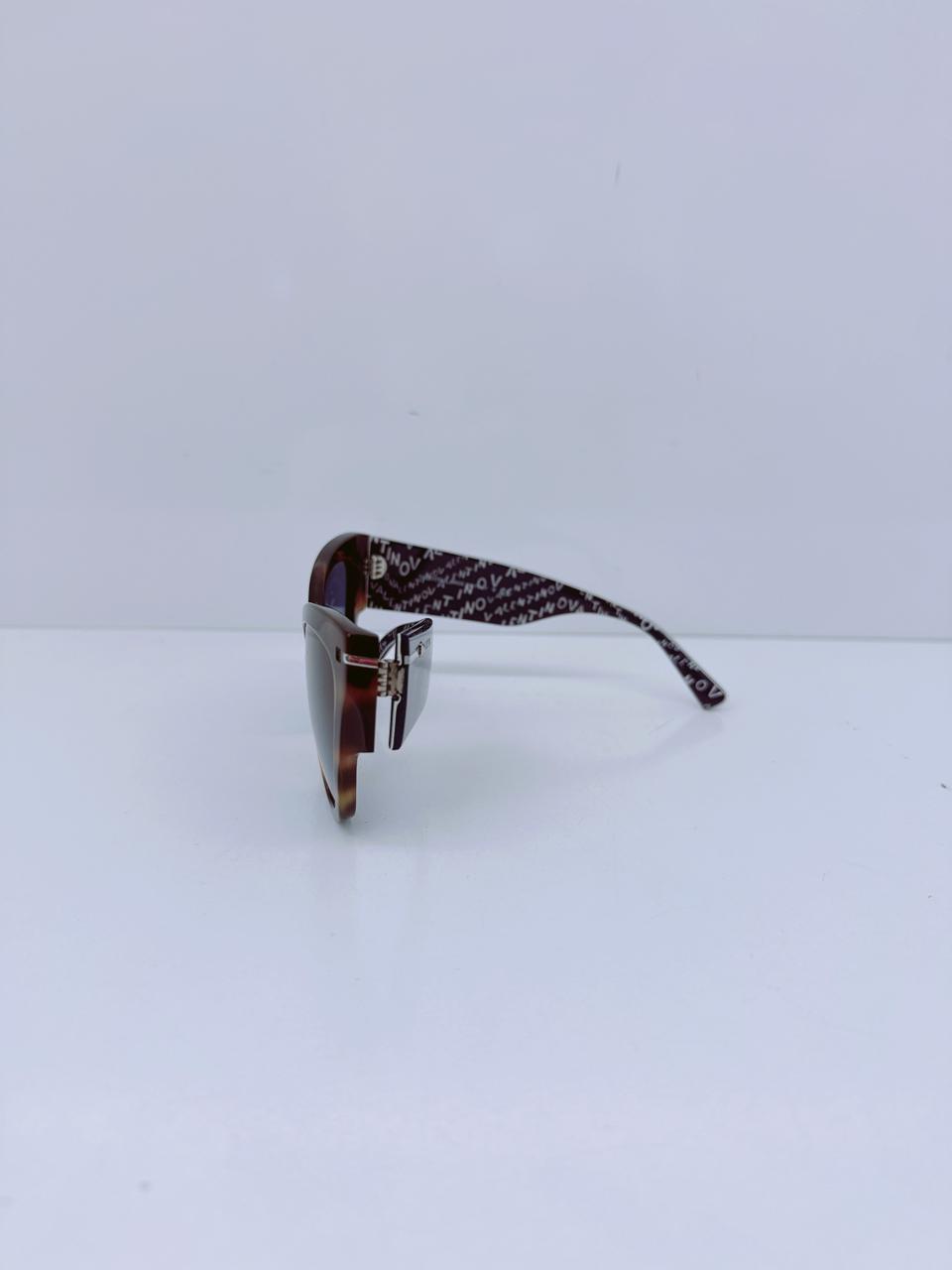 HAVANA BLUE CAT-EYE SUNGLASSES