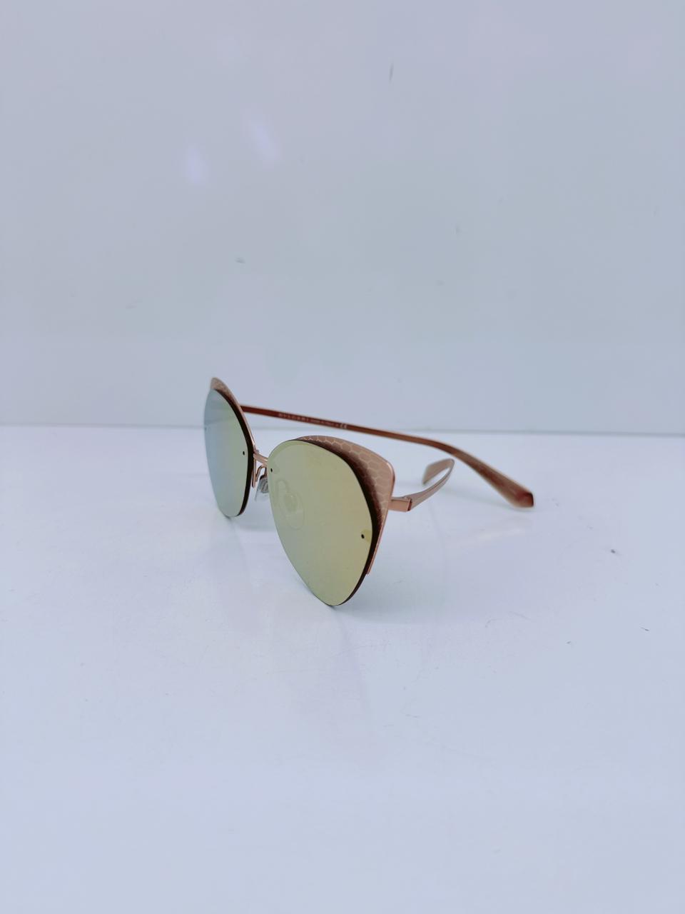 ROSE GOLD MIRRORED LENS CAT-EYE SUNGLASSES