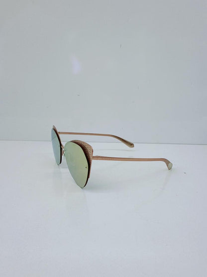 ROSE GOLD MIRRORED LENS CAT-EYE SUNGLASSES
