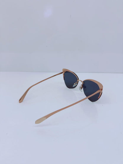 ROSE GOLD MIRRORED LENS CAT-EYE SUNGLASSES