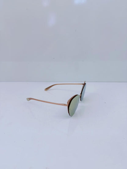 ROSE GOLD MIRRORED LENS CAT-EYE SUNGLASSES