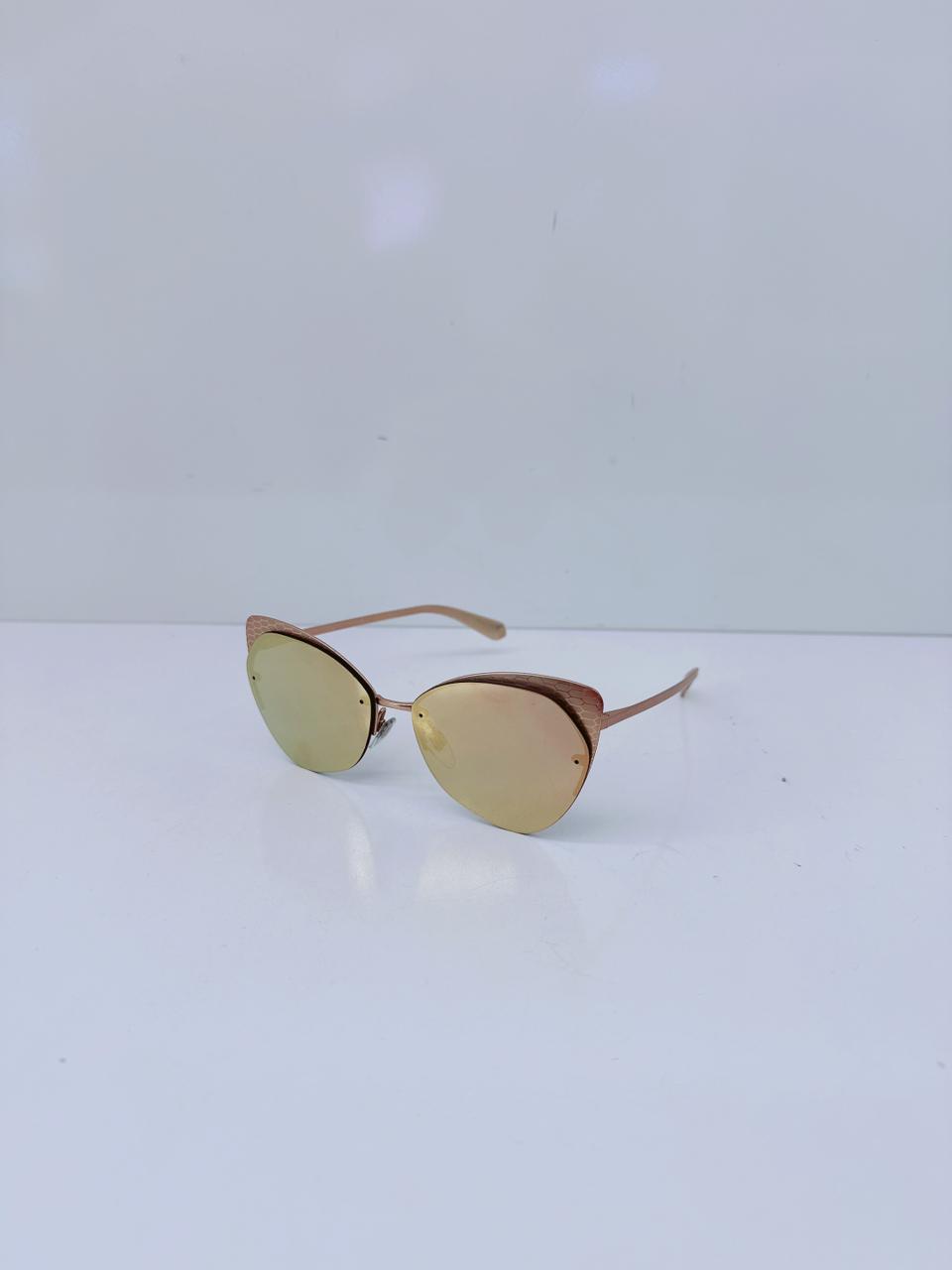 ROSE GOLD MIRRORED LENS CAT-EYE SUNGLASSES