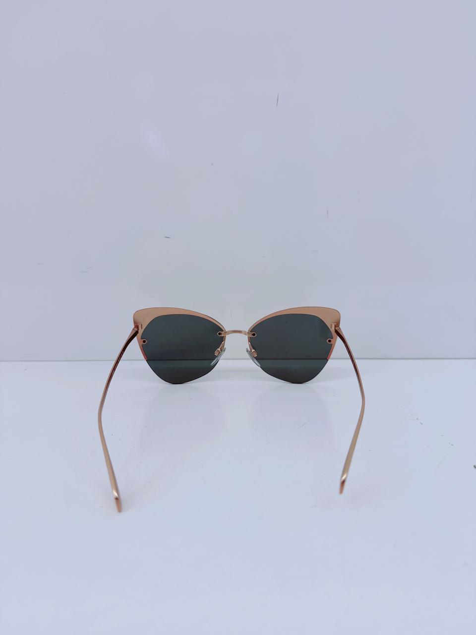 ROSE GOLD MIRRORED LENS CAT-EYE SUNGLASSES