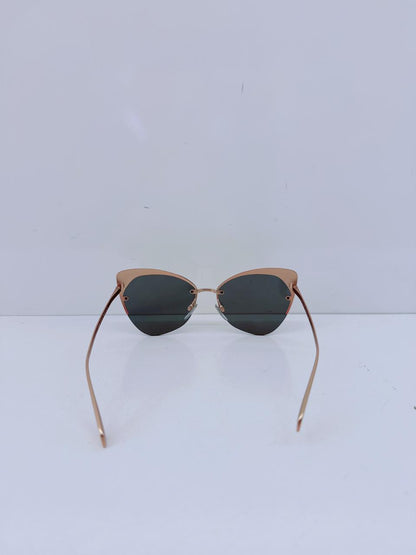ROSE GOLD MIRRORED LENS CAT-EYE SUNGLASSES