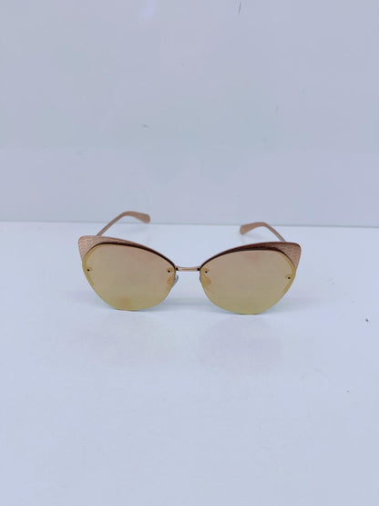 ROSE GOLD MIRRORED LENS CAT-EYE SUNGLASSES