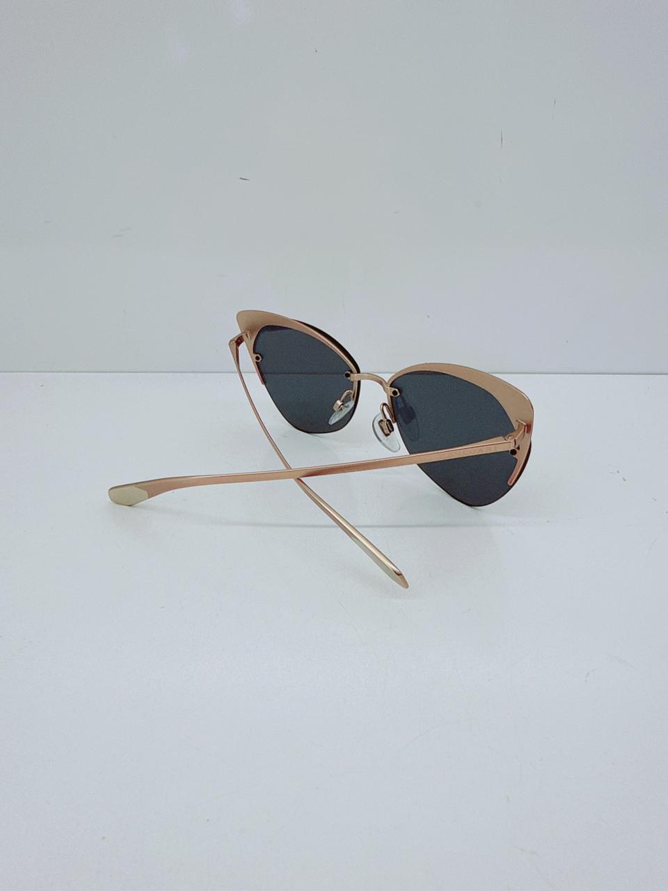 ROSE GOLD MIRRORED LENS CAT-EYE SUNGLASSES