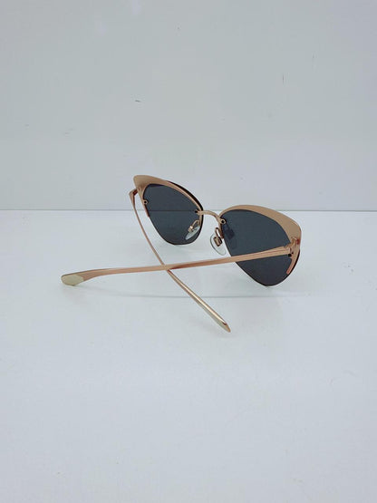 ROSE GOLD MIRRORED LENS CAT-EYE SUNGLASSES