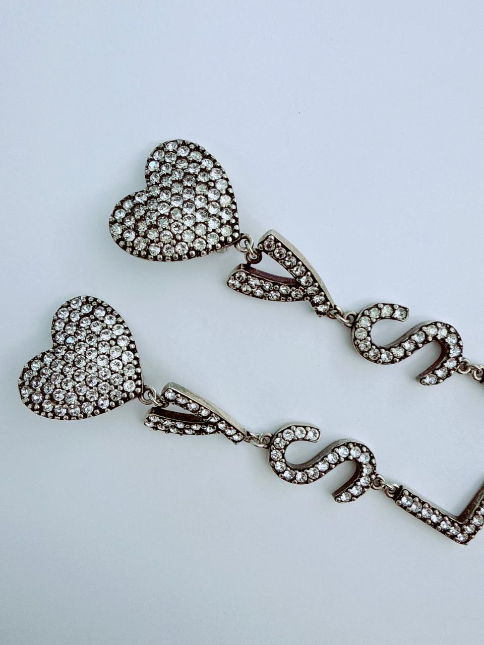 SILVER OPYUM HEART EARRINGS