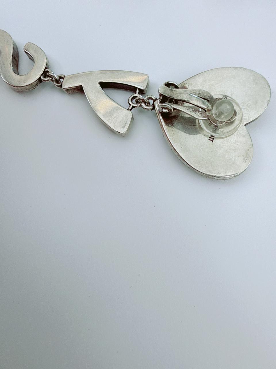 SILVER OPYUM HEART EARRINGS