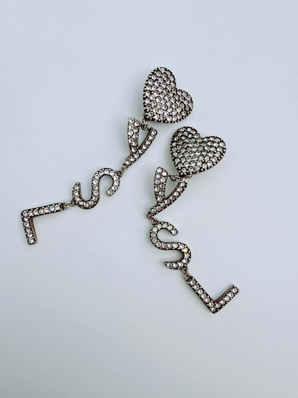 SILVER OPYUM HEART EARRINGS