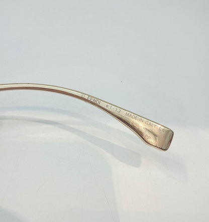 GRADIENT MIRROR MASK GOLD METAL FASHION SHOW SUNGLASSES