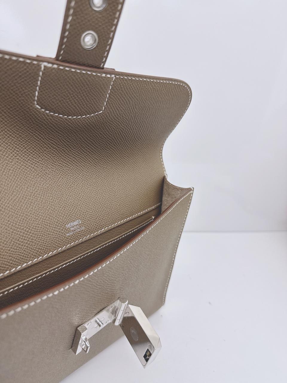 ETOUPE SAC A DEPECHES 24 POUCH PALLADIUM HARDWARE