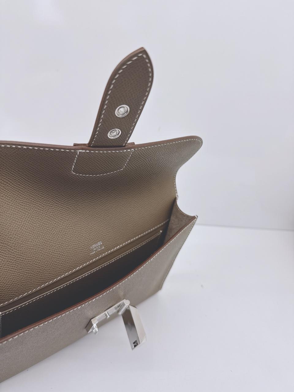 ETOUPE SAC A DEPECHES 24 POUCH PALLADIUM HARDWARE