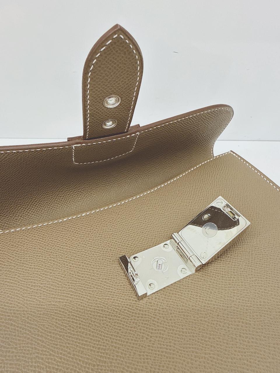 ETOUPE SAC A DEPECHES 24 POUCH PALLADIUM HARDWARE