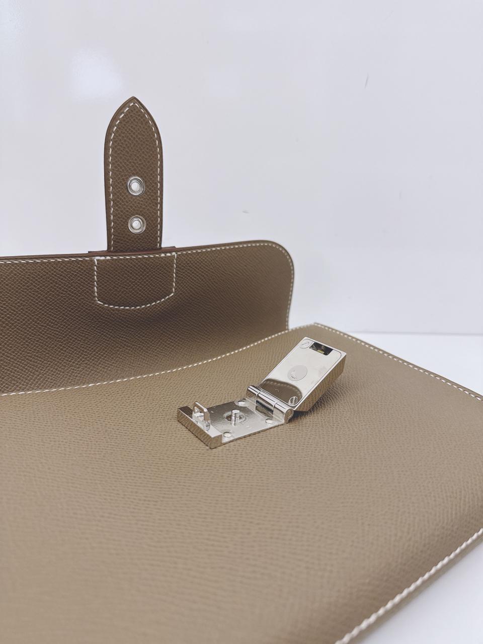 ETOUPE SAC A DEPECHES 24 POUCH PALLADIUM HARDWARE